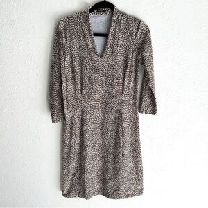 J. McLaughlin Ivana Dress Micro Animal Leopard Print Catalina Cloth Sz Small